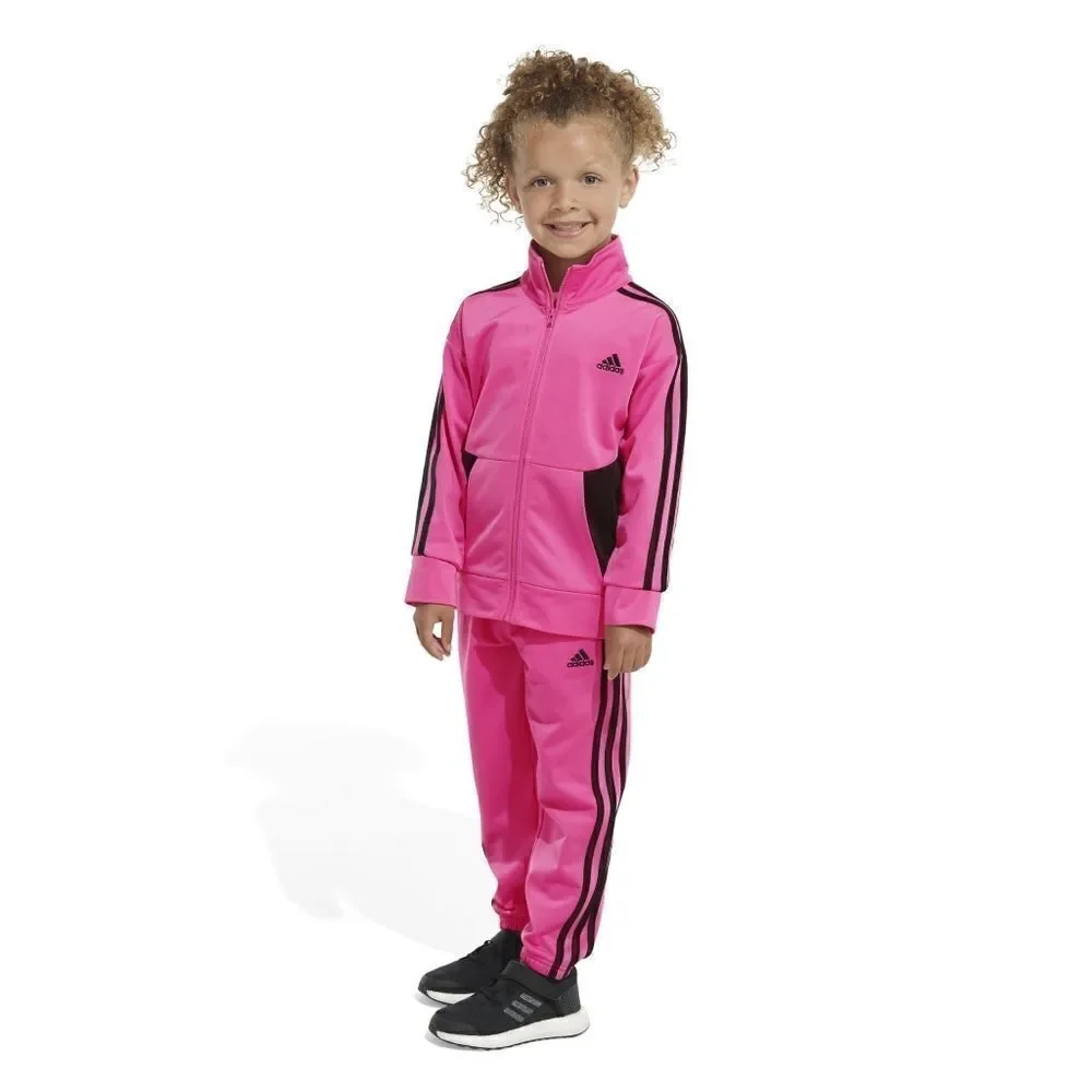 New! ADIDAS Girls 2-Piece Pink Track Suit Tricot Set Pants & Jacket Size 6X NWOT